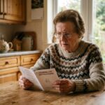 Femme de 60 ans lisant ses instructions d'audition