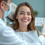Femme souriante dans une clinique dentaire moderne