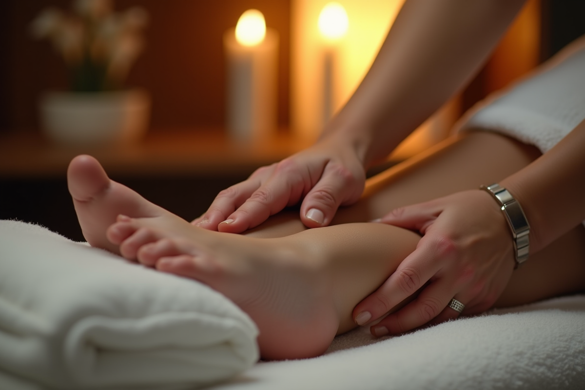 pieds étirements