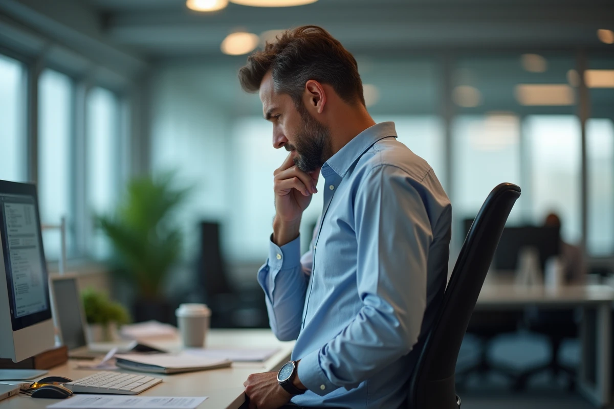 Homme d affaires se tenant le dos au bureau professionnel