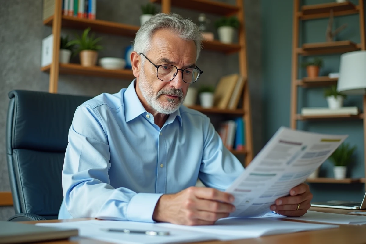Médecin étudiant une brochure sur les traitements naturels