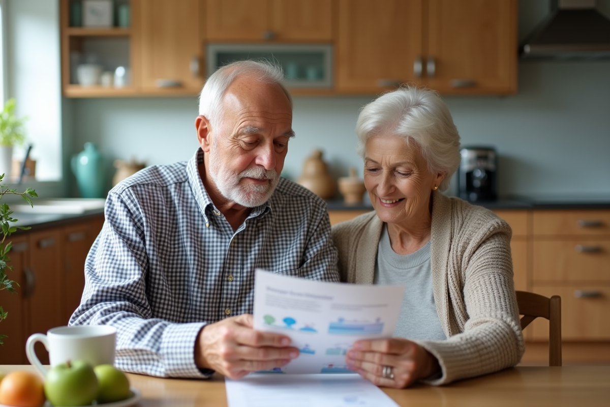 Père et fille discutant santé à la cuisine chaleureuse